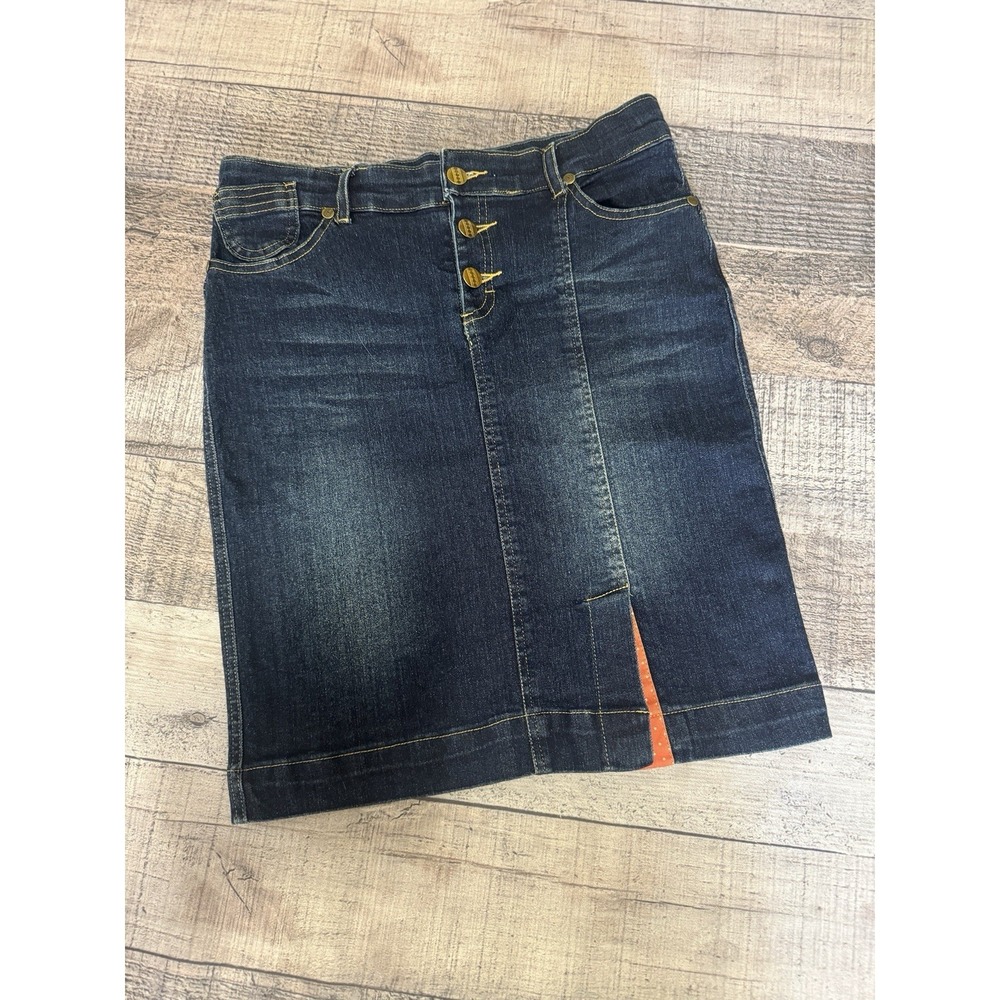 Blue Shades Denim Skirt Front Flap Button Front Women's Size Medium